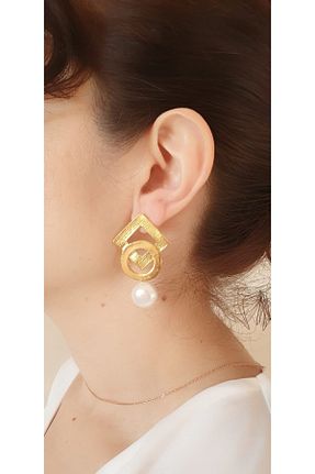 گوشواره مروارید طلائی مروارید فرهنگی LOVI - کد 43347577
