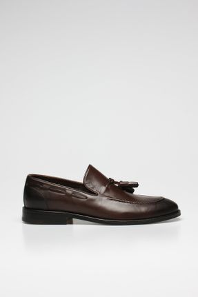 کفش کلاسیک قهوه ای مردانه چرم طبیعی کد 43423434