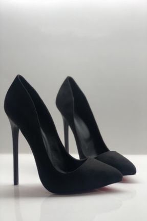 کفش پاشنه بلند کلاسیک مشکی زنانه جیر پاشنه نازک پاشنه بلند ( +10 cm) کد 52982307
