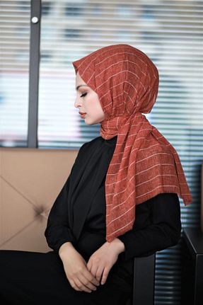 شال نارنجی زنانه پنبه ای Levidor - کد 53004070