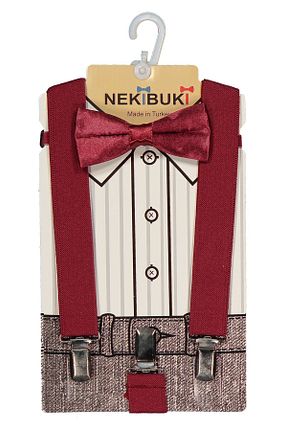 پاپیون زرشکی بچه گانه پارچه ای NEKİBUKİ - کد 46995866