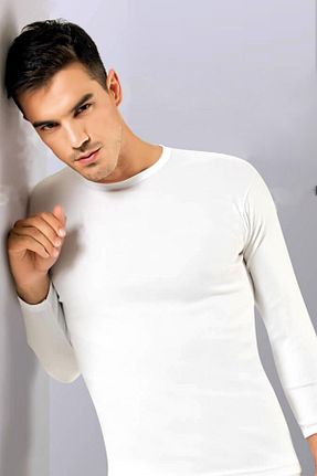 بادی سفید مردانه یقه دوچرخه Tutku - کد 74975092