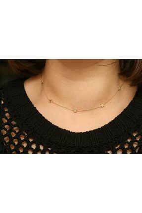 گردنبند نقره طلائی زنانه 24 عیار silver925express - کد 75003306