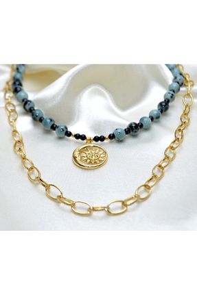 گردنبند جواهر طلائی زنانه روکش طلا Y&M PERLA ACCESSORİES - کد 93662372