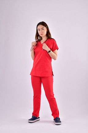 ست بالاتنه و پائین تنه صورتی زنانه بافتنی E Tıp Tekstil - کد 95559874