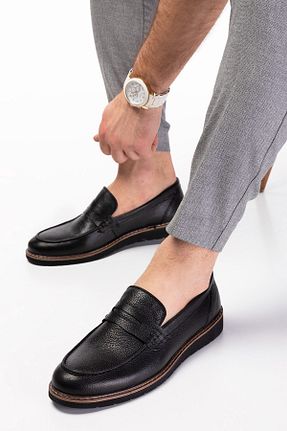کفش کژوال مشکی مردانه چرم خالص maximoda - کد 336029227