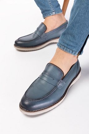کفش کژوال آبی مردانه چرم خالص maximoda - کد 336029250