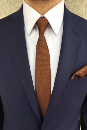 کراوات نارنجی مردانه میکروفیبر İnce کد 34946606