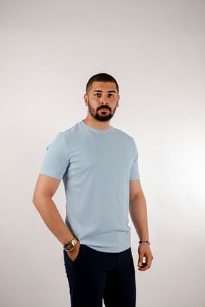 تیشرت آبی مردانه رگولار ELİESARELİTE - کد 337148552