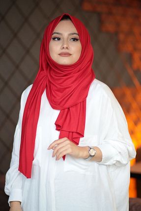 شال قرمز زنانه ویسکون Hi trend - کد 117081663