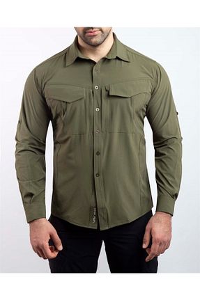 پیراهن خاکی مردانه رگولار VAV WEAR - کد 101219192