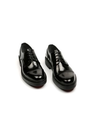 کفش کلاسیک مشکی مردانه چرم طبیعی پاشنه کوتاه ( 4 - 1 cm ) کد 338532216