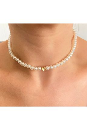 گردنبند جواهر سفید زنانه مروارید کد 266689454