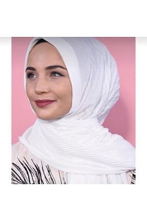 شال سفید زنانه پنبه پلی استر LadyCoco - کد 337881302