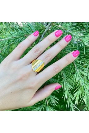 انگشتر جواهر طلائی زنانه روکش طلا کد 338613222
