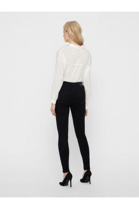 شلوار جین مشکی زنانه پاچه تنگ فاق بلند جین ساده جوان استاندارد کد 338342552