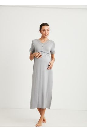 لباس شب حاملگی طوسی زنانه بامبو کد 338842956