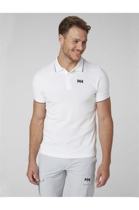 تی شرت سفید مردانه پلی استر یقه پولو کد 6072703
