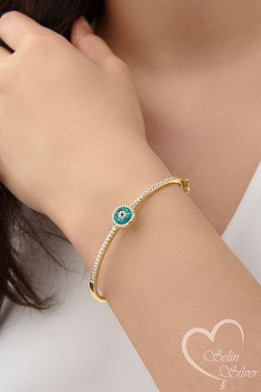 دستبند نقره طلائی زنانه 925 عیار SS Selin Silver - کد 124003298