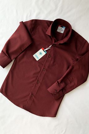 پیراهن زرشکی بچه گانه اسلیم فیت Louis Kids - کد 339430092