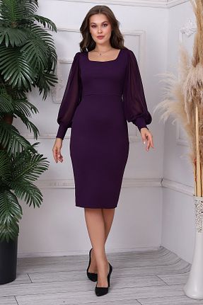 لباس بنفش زنانه بافتنی Moda MiraGül - کد 338828630