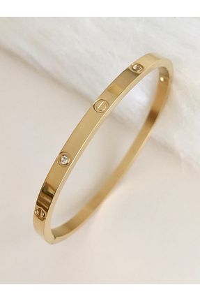 دستبند استیل زرد زنانه فولاد ( استیل ) کد 202930065