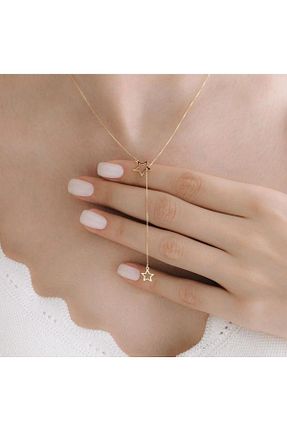 گردنبند نقره طلائی زنانه 24 عیار 925Silver - کد 339257362