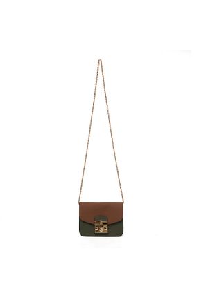 کیف پستچی خاکی زنانه چرم مصنوعی TH - کد 339325003