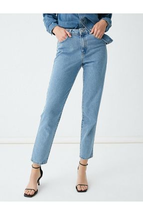 شلوار جین آبی زنانه پاچه لوله ای فاق بلند جین جوان بلند کد 339644170