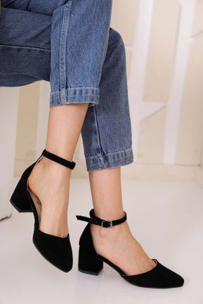 کفش پاشنه بلند کلاسیک مشکی زنانه چرم مصنوعی پاشنه ضخیم پاشنه کوتاه ( 4 - 1 cm ) کد 208611067