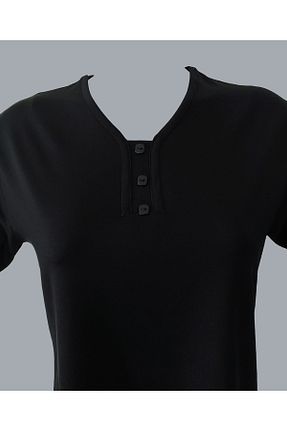 بلوز سایز بزرگ مشکی زنانه سایز بزرگ Rüya Triko - کد 69227889