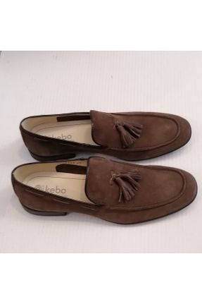 کفش لوفر قهوه ای زنانه جیر پاشنه کوتاه ( 4 - 1 cm ) کد 341315176