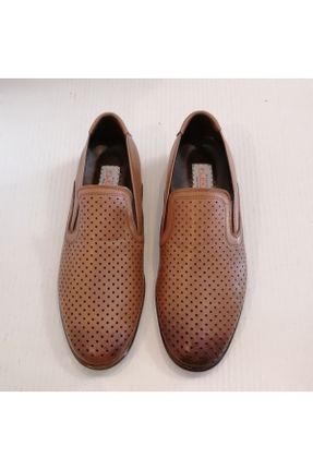کفش لوفر قهوه ای زنانه چرم طبیعی پاشنه کوتاه ( 4 - 1 cm ) کد 341328127