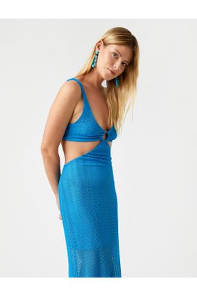 لباس آبی زنانه بافتنی پلی استر رگولار آستین-بلند کد 341681931
