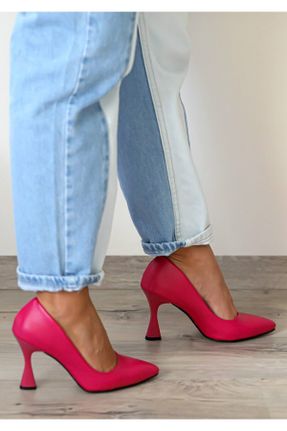 کفش پاشنه بلند کلاسیک صورتی زنانه چرم مصنوعی پاشنه نازک پاشنه متوسط ( 5 - 9 cm ) کد 192140462
