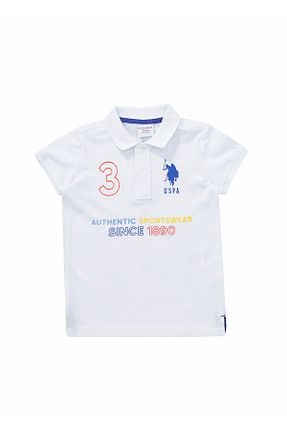 پولوشرت سفید بچه گانه پارچه U.S. Polo Assn. - کد 340742639