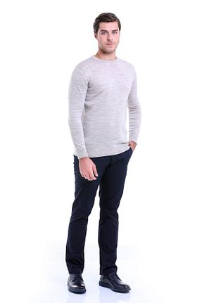 پلیور بژ مردانه ساده Hatemoğlu - کد 341157846