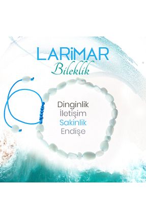 دستبند جواهر آبی زنانه سنگ طبیعی Deniz Doğal Taş - کد 341332966
