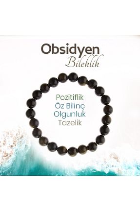 دستبند جواهر مشکی زنانه سنگ طبیعی Deniz Doğal Taş - کد 341377524