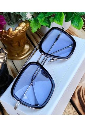 عینک آفتابی سفید زنانه 50 UV400 فلزی مات هندسی کد 253817321