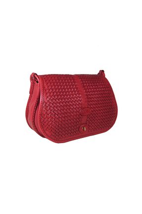 کیف پستچی قرمز زنانه چرم خالص Gön - کد 35219966