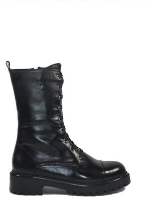 بوت / نیم بوت مشکی زنانه چرم خالص KARVENSHOES - کد 57374428