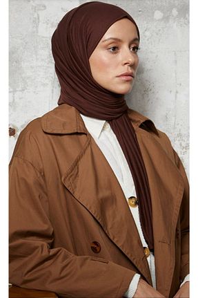 شال قهوه ای زنانه ویسکون ŞURA ŞAL - کد 65870204