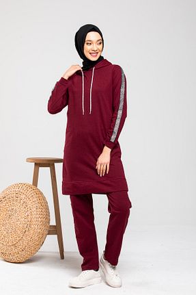 ست گرمکن حجاب زرشکی زنانه رگولار CNG MODA - کد 66665489