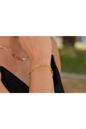 دستبند جواهر طلائی زنانه Marbling - کد 74741292