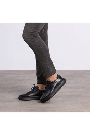 کفش اسنیکر مشکی مردانه چرم اصل GEGARO - کد 51583576
