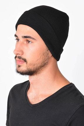 کلاه پشمی مشکی مردانه اکریلیک Deafox - کد 31691835