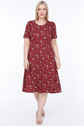 لباس سایز بزرگ قرمز زنانه ویسکون SENTEX - کد 40770197
