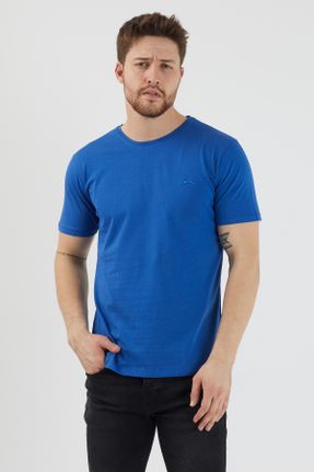 تی شرت سرمه ای مردانه یقه گرد رگولار تکی بیسیک کد 79875294