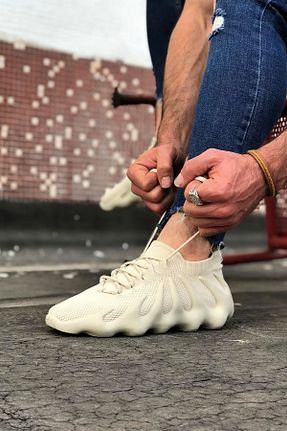 کفش اسنیکر بژ مردانه بند دار Rainon Store - کد 342724591
